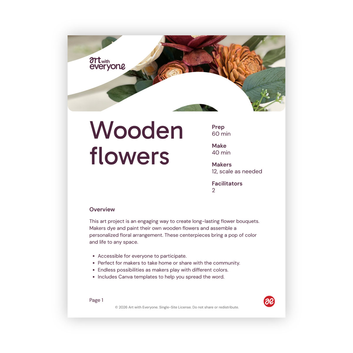 Wooden flowers